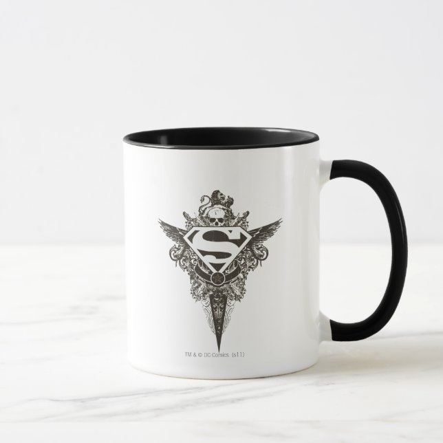 Superman Stylized | Star and Skull White Logo Mug (Right)