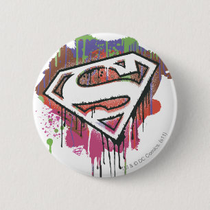 Superman Stylized Twisted Innocence Logo 2 Inch Round Button