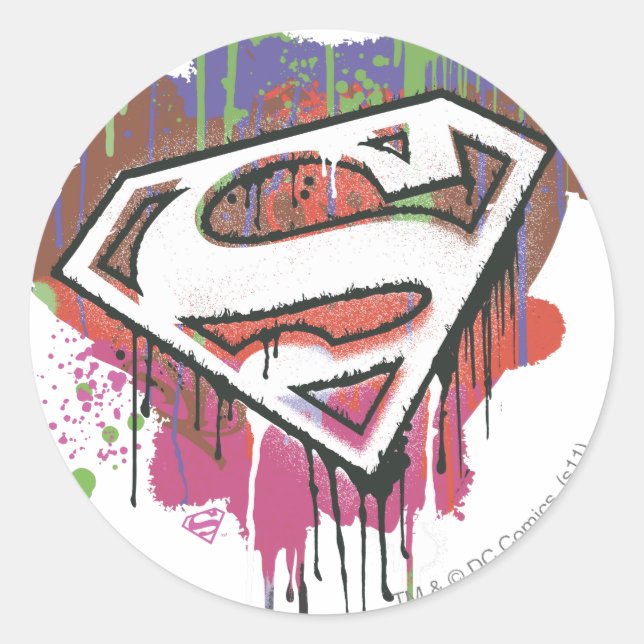 Superman Stylized | Twisted Innocence Logo Classic Round Sticker (Front)