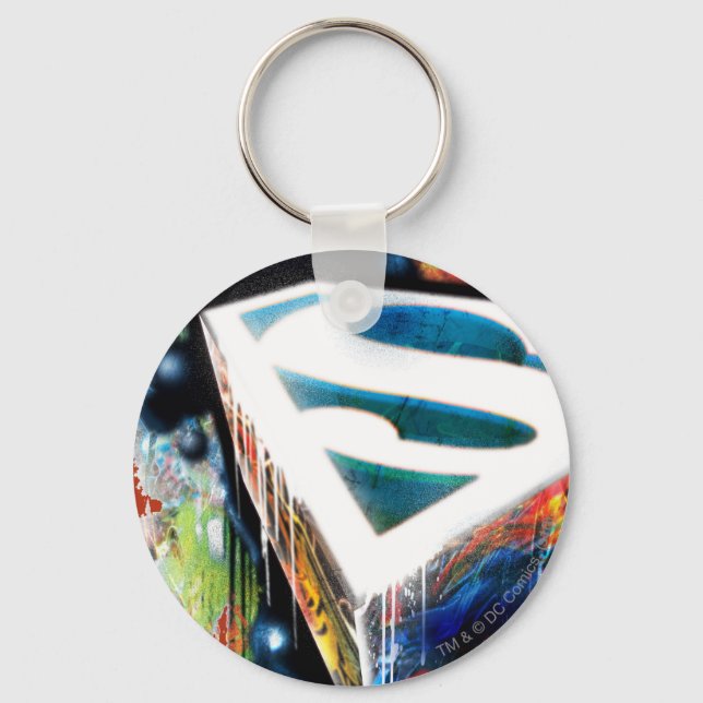 Superman Stylized | Urban Graffiti Logo Keychain (Front)