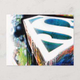 Superman Stylized   Urban Graffiti Logo Postcard