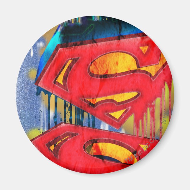 Superman Stylized | Urban Spraypaint Logo Magnet (Front)