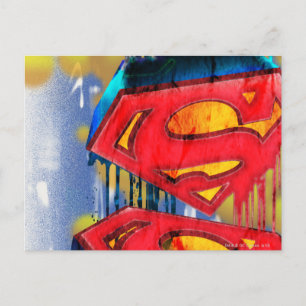 Superman Stylized   Urban Spraypaint Logo Postcard