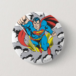 Superman Tears Thru 2 Inch Round Button