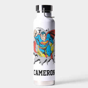 Superman Tears Thru Add Your Name Water Bottle