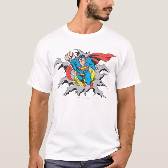 Superman Tears Thru T-Shirt (Front)