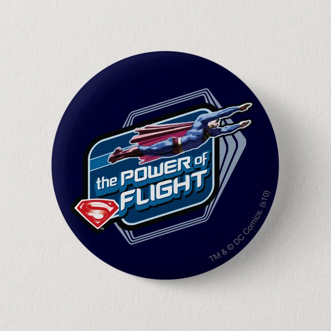 Superman The Power of Flight 2 Inch Round Button (Front)