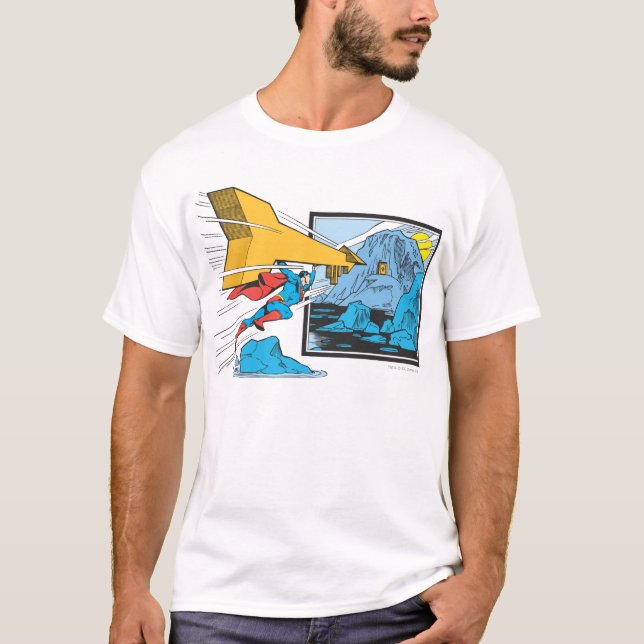 Superman Tunnelling Into Rock T-Shirt (Front)