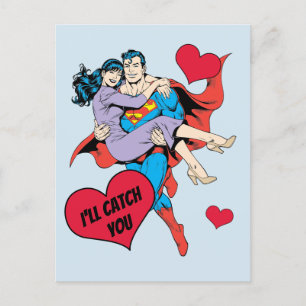 Superman Valentine's Day   I'll Catch You Holiday Postcard