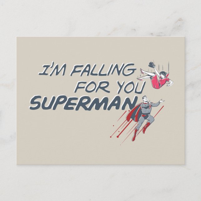 Superman Valentine's Day | I'm Falling For You Holiday Postcard (Front)
