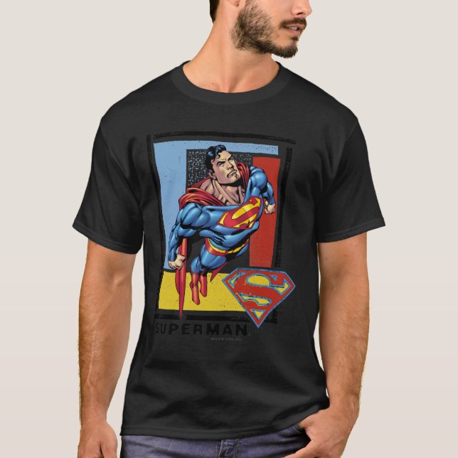 Superman with colourful background T-Shirt (Front)