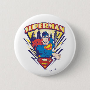 Superman with Electricity 2 Inch Round Button