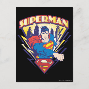 Superman with Electricity Postcard