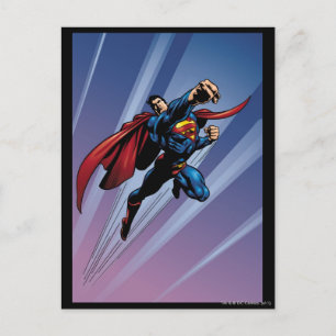 Superman with light streaks postcard
