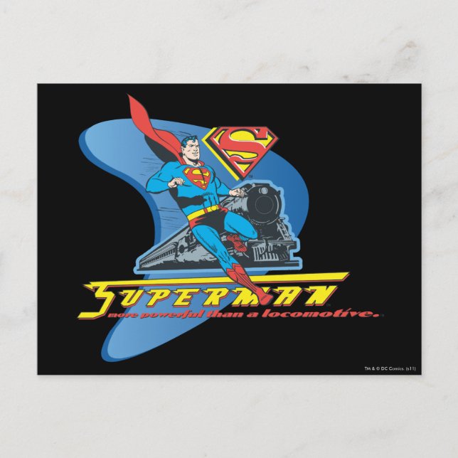 Superman with train - Colour Postcard (Front)