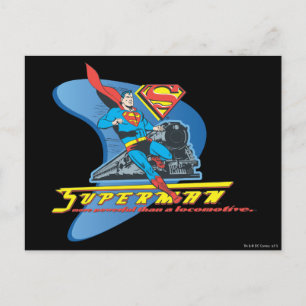 Superman with train - Colour Postcard