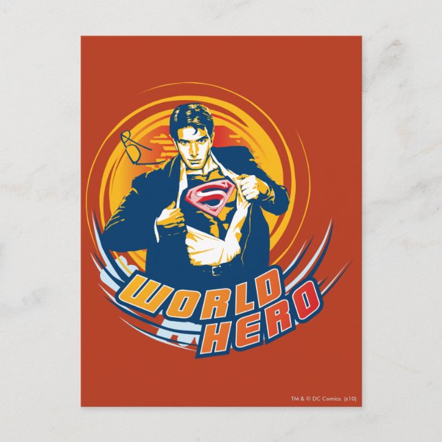 Superman World Hero Postcard (Front)