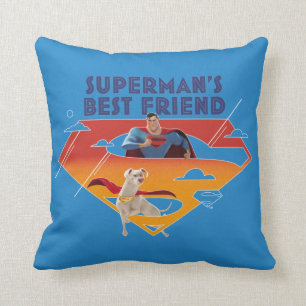 Superman's Best Friend Throw Pillow