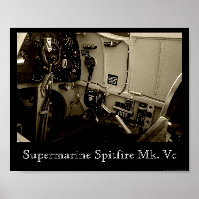 Supermarine Spitfire Cockpit Poster (Front)