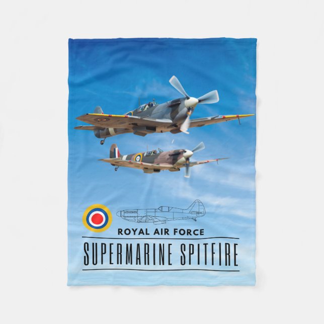 SUPERMARINE SPITFIRE - ROYAL AIR SQUADRON FLEECE BLANKET (Front)