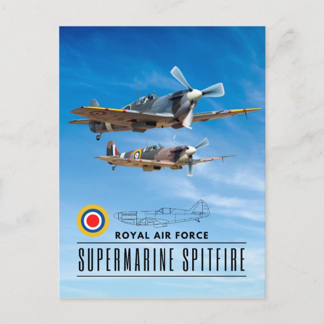 SUPERMARINE SPITFIRE - ROYAL AIR SQUADRON POSTCARD (Front)