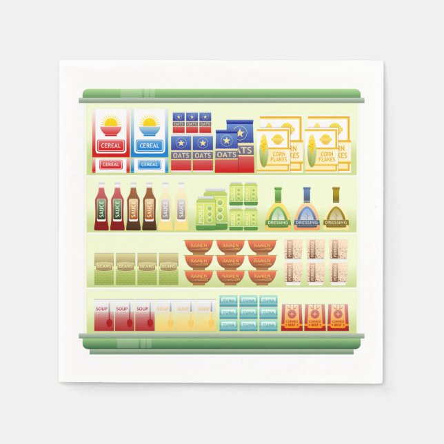 Supermarket Goods Shelf Paper Napkins (Front)