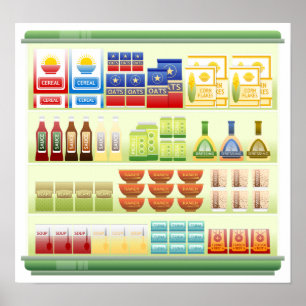 Supermarket Goods Shelf Poster
