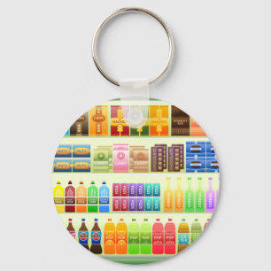 supermarket shelf products snacks keychain