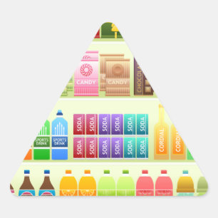 supermarket shelf products snacks triangle sticker