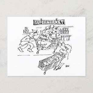 Supermarket Store Detectives Funny Postcard