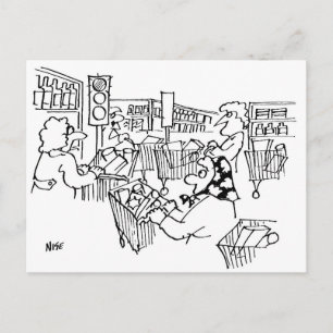 Supermarket Traffic Lights Funny Postcard