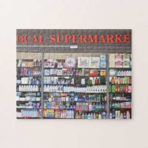 Supermarket Window, Kensington, London, England UK Jigsaw Puzzle