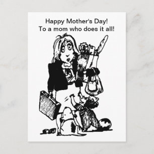 Supermom: A Mom Who Does It All Postcard