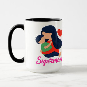 Supermom Cute Mother and Child Coffee Mug
