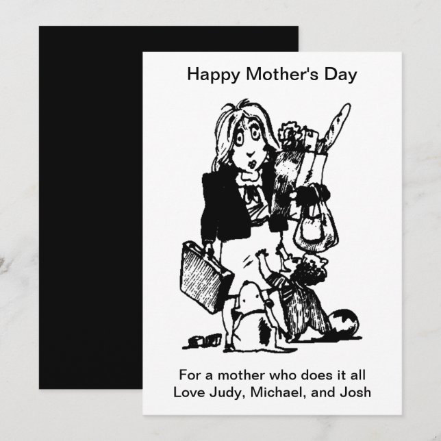 Supermom Does It All Happy Mother's Day Invitation (Front/Back)