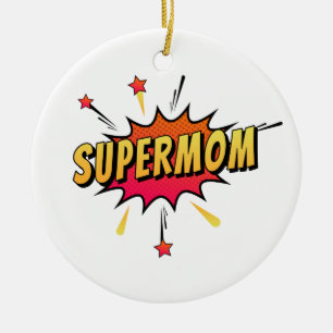 Supermom Retro Comic Pop Art Ornement