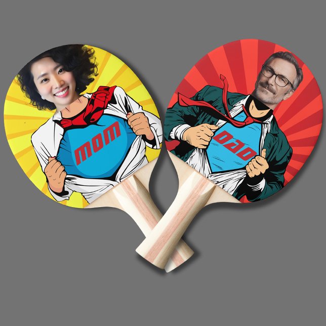 Supermom vs. Superdad - Customizable Ping Pong Paddle (Creator Uploaded)