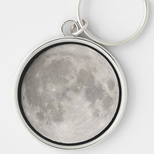 Supermoon in black sky keychain (Front)