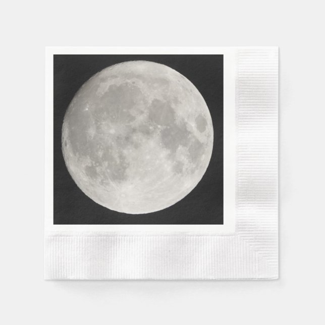 Supermoon in black sky napkin (Front)