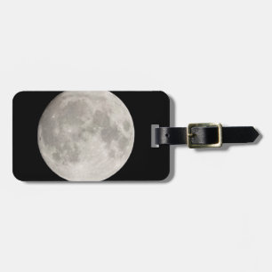 Supermoon in black sky table lamp luggage tag