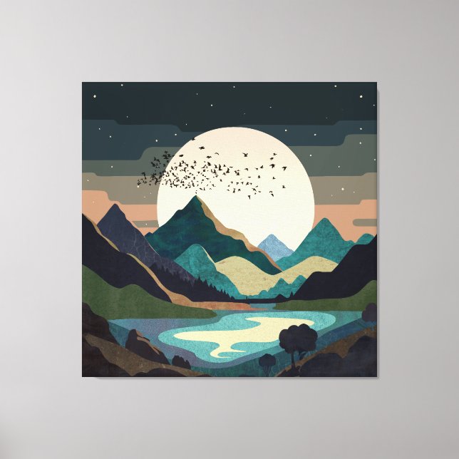Supermoon On The Lake Canvas Print (Front)