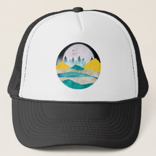 Supermoon Rising Landscape Trucker Hat