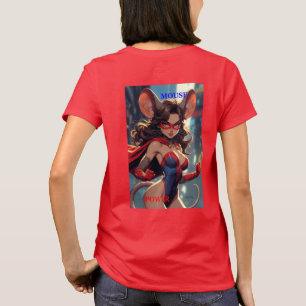 SuperMouse Woman Mouse Power women red T-shirt bk