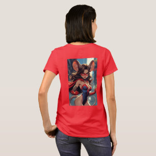 SuperMouse Woman women red T-shirt back