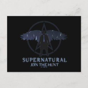 Supernatural Castiel Falling Stars Graphic Postcard