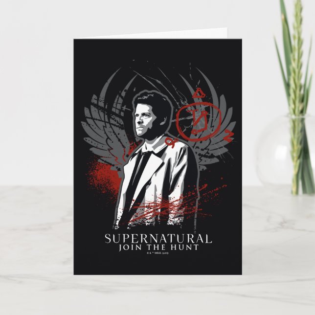Supernatural Castiel Graffiti Graphic Card (Front)