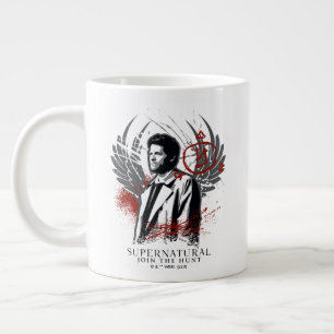 Supernatural Castiel Graffiti Graphic Large Coffee Mug