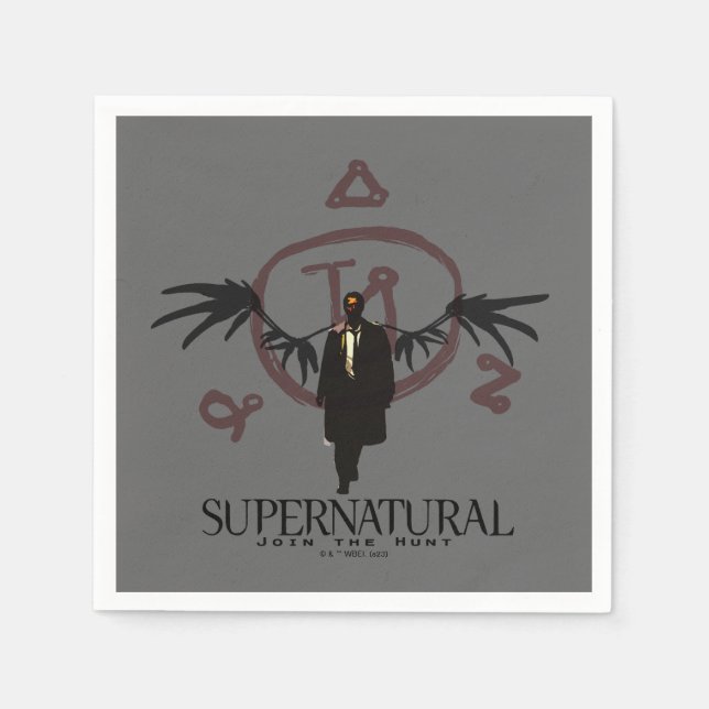 Supernatural Castiel Illustration Napkin (Front)