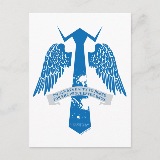 Supernatural Castiel Tie Quote Graphic Postcard (Front)