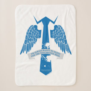 Supernatural Castiel Tie Quote Graphic Sherpa Blanket